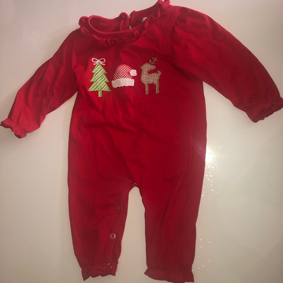 Smocked South Embroidered Christmas Outfit 3-6 Month - Picture 3 of 4